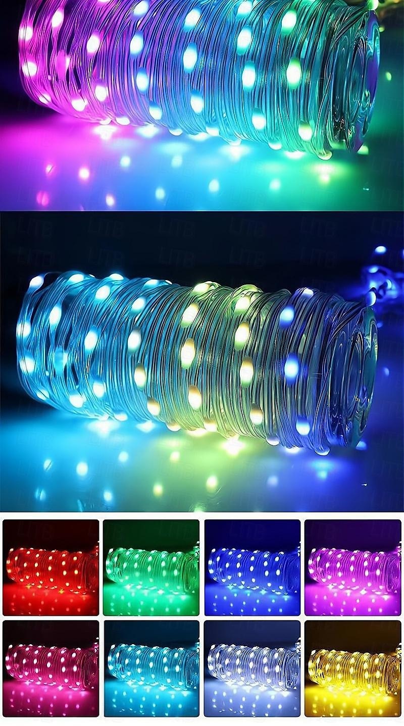Outdoor Waterproof Portable Stowable String Light 7M/10M RGB with APP Control for Camping Tent Spring Picnic 2025 - $37.99 –P12