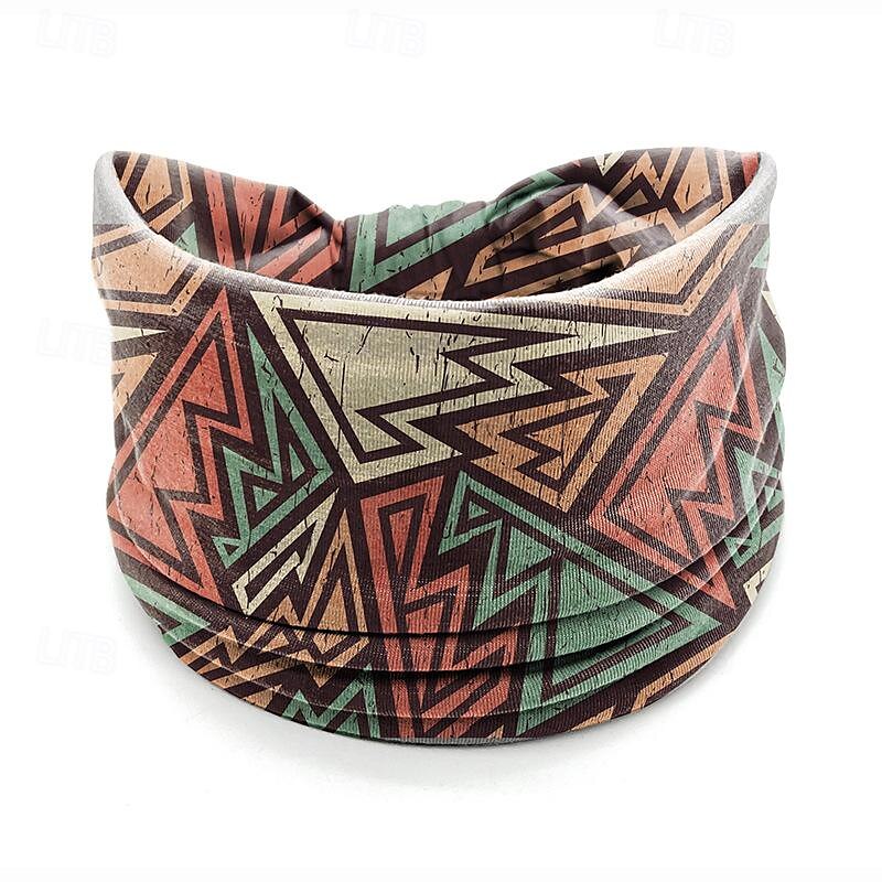 fascia stampata, foulard bohémien, fascia elastica per yoga sportiva da donna, fascia a tesa larga, accessori per capelli alla moda del 2025 a $8.49 –P12