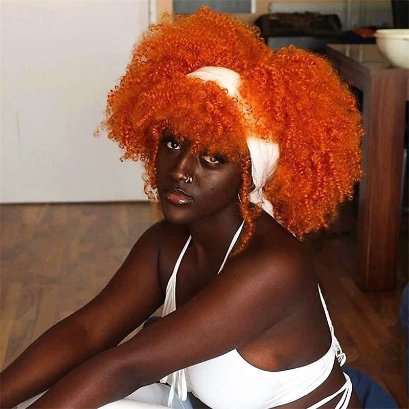 perruque bouclée avec frange pour femmes noires perruque courte crépue bouclée 14 pouces cheveux afro carnaval fête noël cosplay perruques de 2025 ? $21.99 –P3