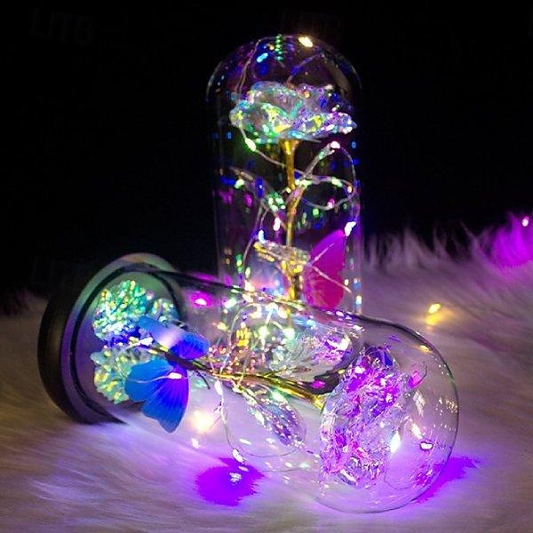 Fiore di rosa luminescente arcobaleno - Regalo romantico per donne ideale per la festa della mamma anniversari matrimoni e occasioni speciali del 2025 a $23.99 –P2
