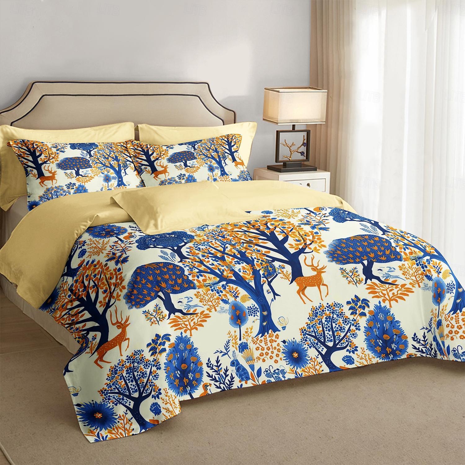 100% Cotton Duvet Cover Set Tree Pattern Set Soft 3-Piece Luxury Bedding Set Home Decor Gift King Queen Duvet Cover 2025 - $37.99 –P9