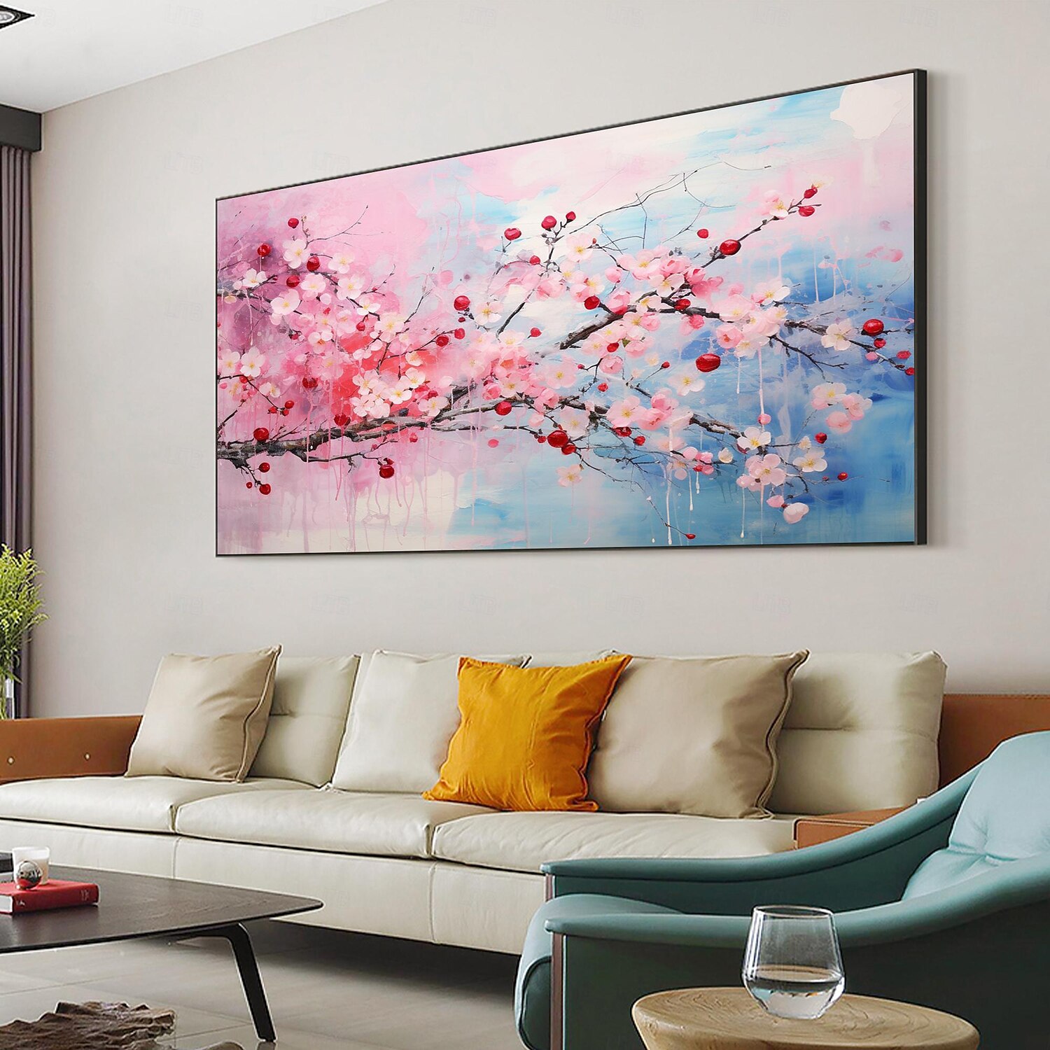 Handmade Original Cherry flower Oil Painting On Canvas Wall Art Decor Abstract Landscape Painting for Home Decor With Stretched Frame/Without Inner Frame Painting 2025 - $175.99 –P4