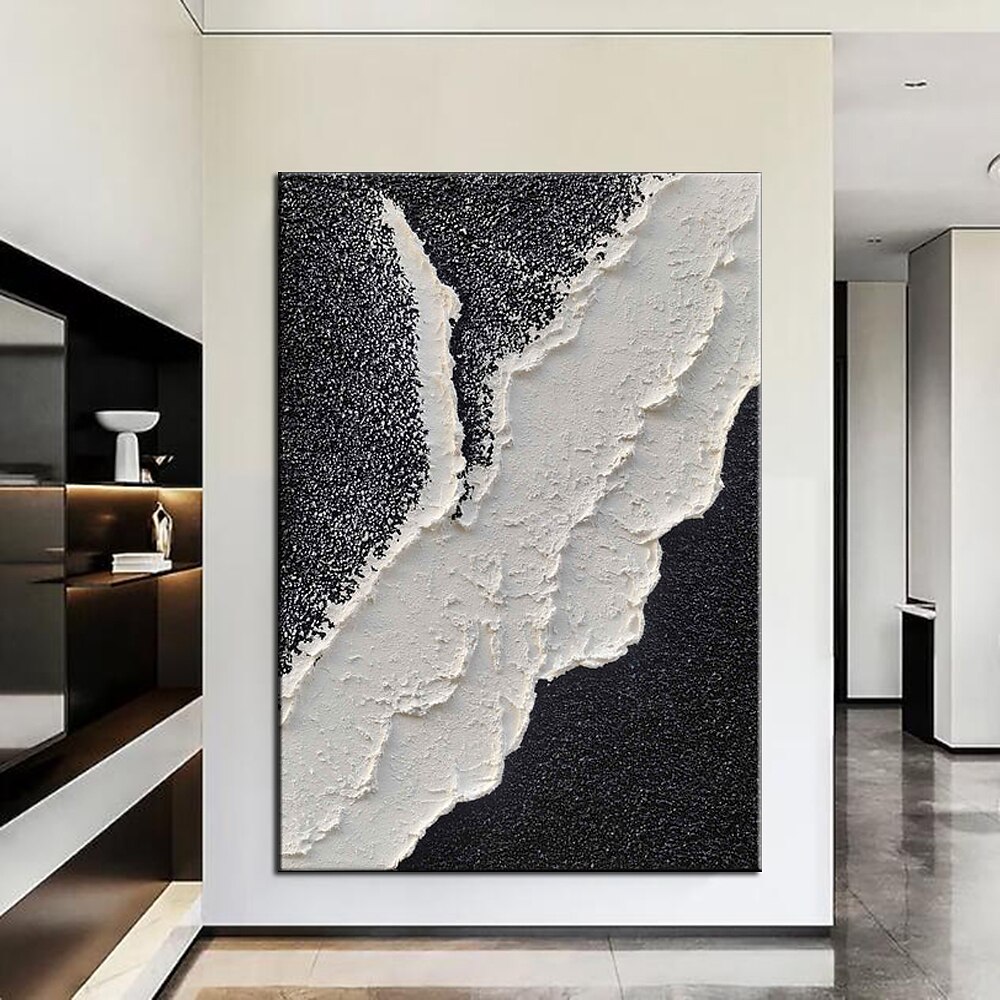 dipinto a mano dipinto con texture nera dipinto fatto a mano astratto in bianco e nero dipinto in bianco e nero arte della parete dipinto in bianco e nero con texture decorazioni per la casa pronto da del 2025 a $125.99 –P1