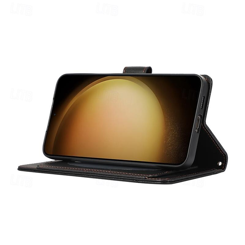 telefon fodral Till Samsung Galaxy S25 Ultra S24 S23 S22 S21 S20 Plus Ultra A34 Plånboksfodral Spegel Dragkedja Helkroppsskydd Geometriska mönster TPU PU läder 2025 - $17.99 –P5