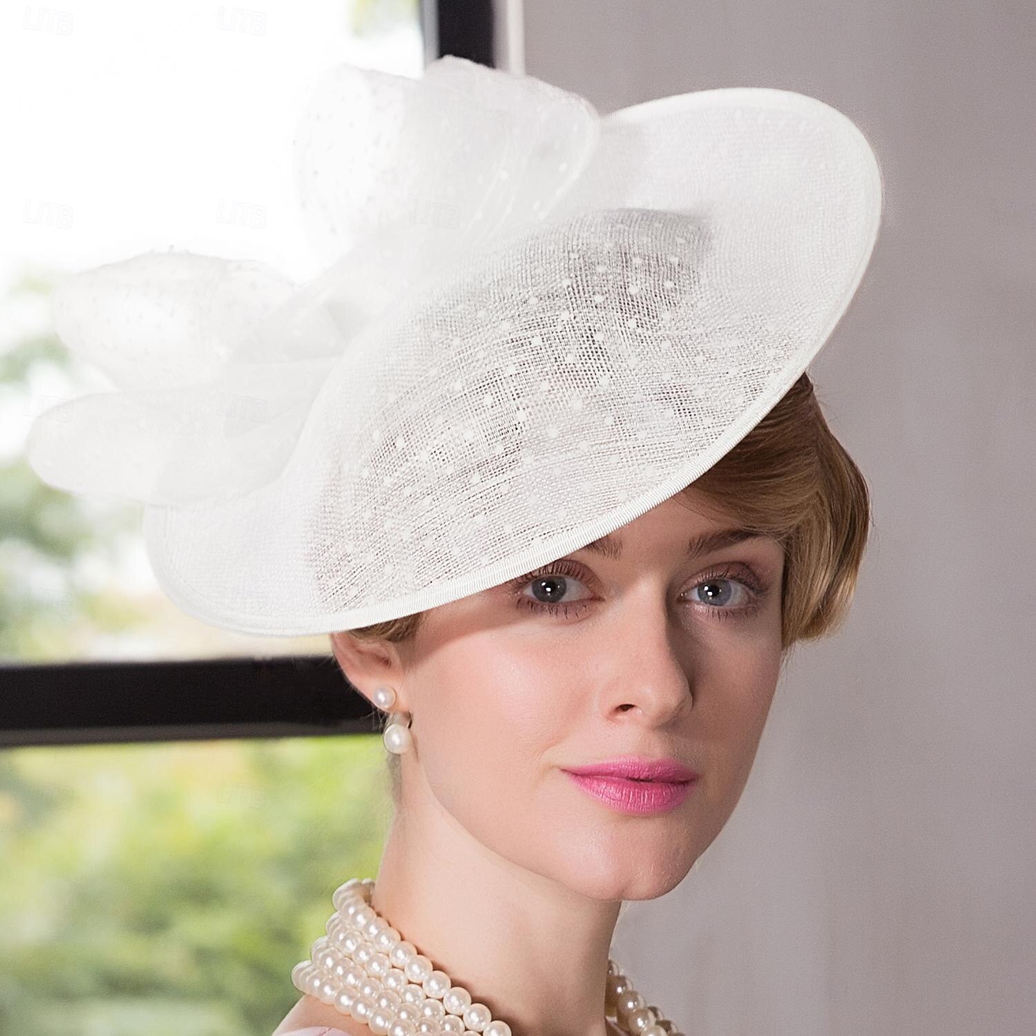 hatter sinamay tallerken lue topp hatt sinamay hatt bryllup teselskap elegant bryllup med bowknot hodeplagg hodeplagg 2026 - $45.99 –P14