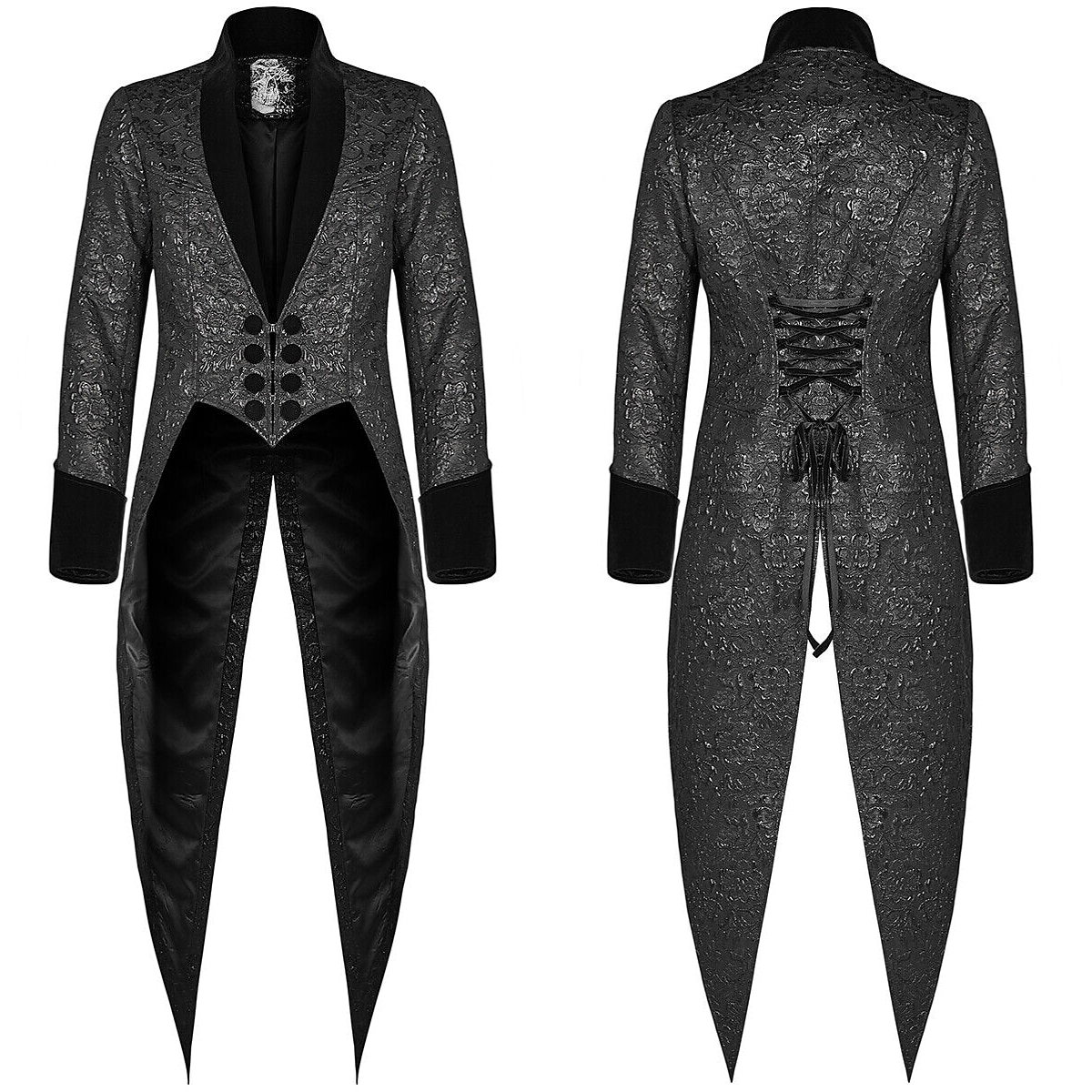 Punk & Gothic Medieval Coat Masquerade Ren Faire Prince Knight Ritter Nobleman Men's Royal Steampunk Party / Evening Adults' Coat 2025 - $52.99 –P2