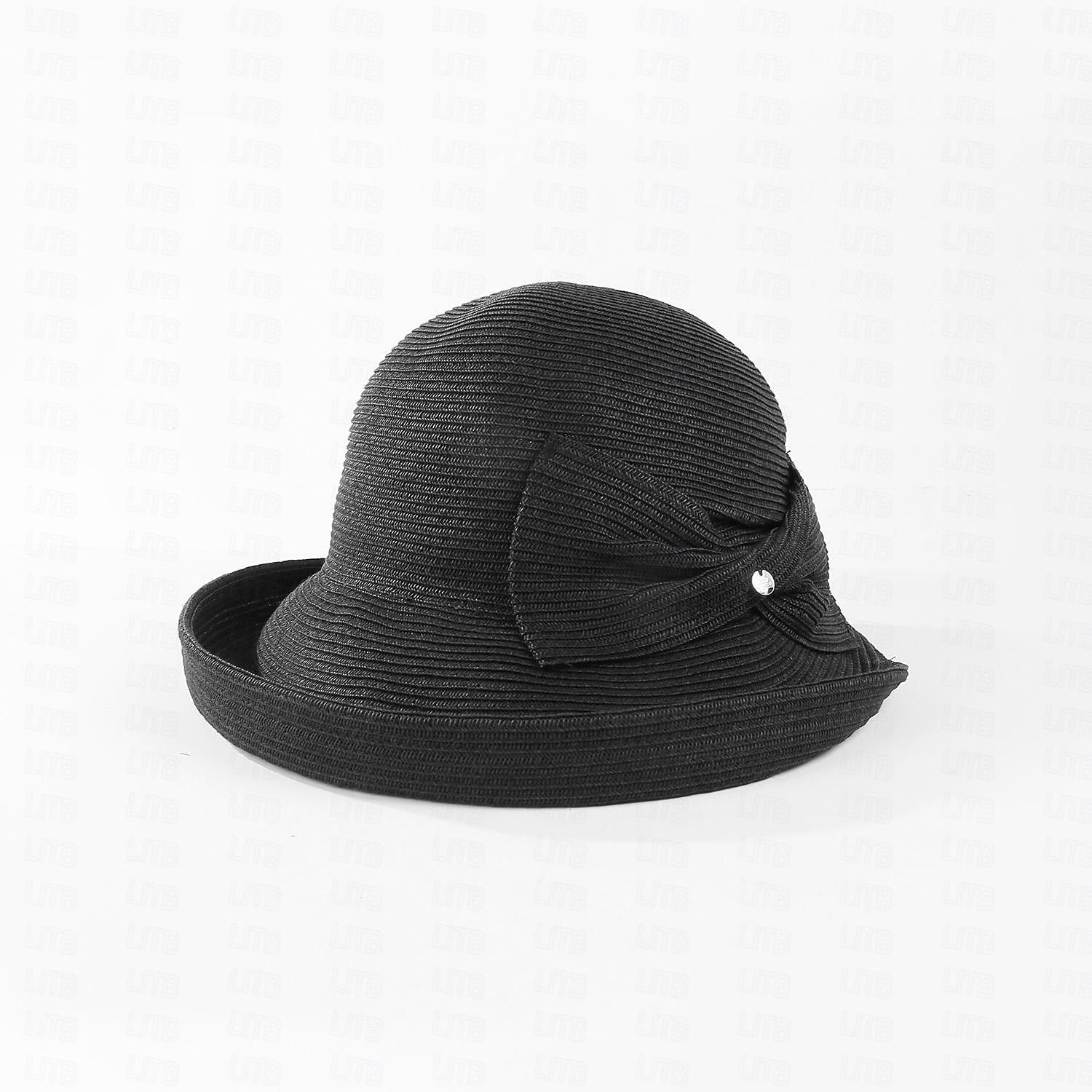 Hüte Stroh Synthetische faser Fischerhut Schlapphut Strohhut Hochzeit Tee-Party Elegant Hochzeit Mit Schleife Pure Farbe Kopfschmuck Kopfbedeckung 2025 - $32.99 –P15