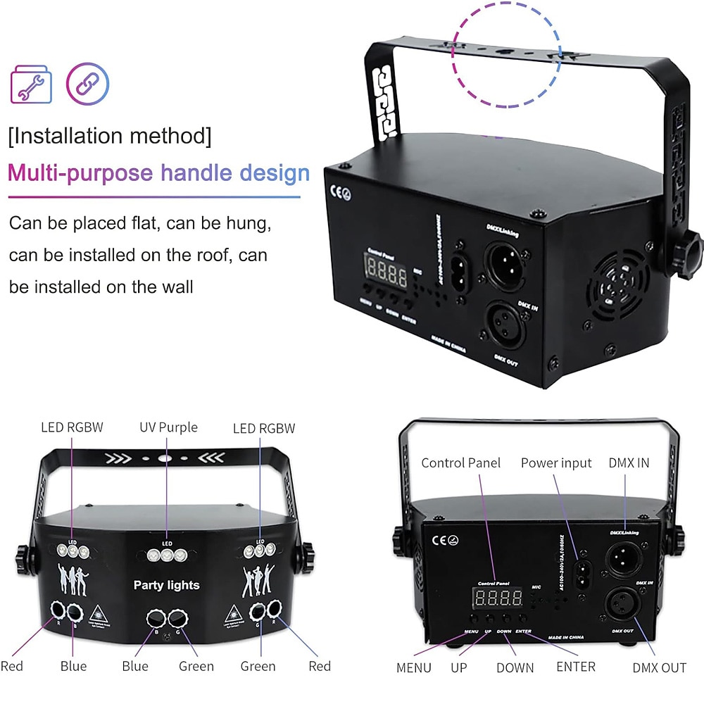 15 ogen rgb dj disco feest licht binnen stroboscoop podium verlichting effect led projector door dmx512 controle en geluid geactiveerd ravelight voor thuis verjaardagsfeestjes karaoke ktv 2025 - $148.99 –P4
