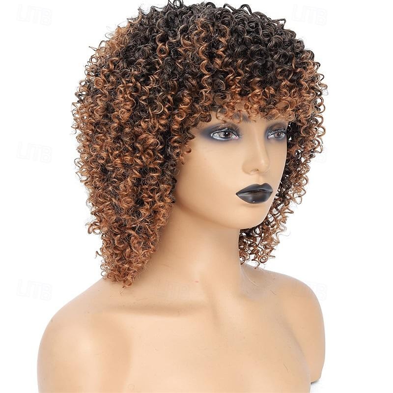 Parrucche Afro Nere Ricce per Donne Nere Parrucche Corte per Donne Nere Parrucche di Capelli Naturali con Frangia Parrucche Ricce Kinky Afro Twist Parrucche di Halloween del 2025 a $19.49 –P5