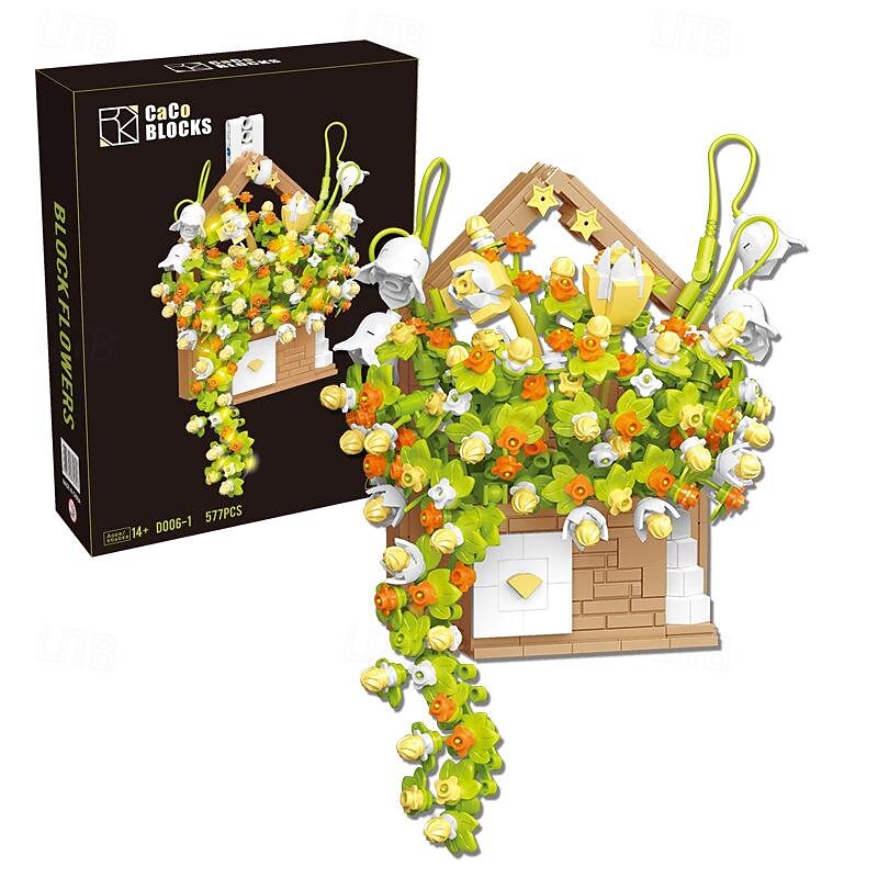 Presentes do dia das mulheres buquê de flores conjunto de construção flores casa bonsai plantas com luz led coleção botânica decoração de parede brinquedo de construção criativa presentes do dia das de 2025 por $52.99 –P2