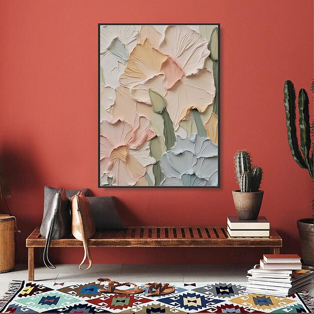 met de hand geschilderd 3D bloem olieverfschilderij op canvas handgemaakte romige getextureerde muur kunst abstracte bloemen schilderij kunst voor woonkamer muur kunst cadeau voor haar madeliefje 2025 - $116.99 –P2
