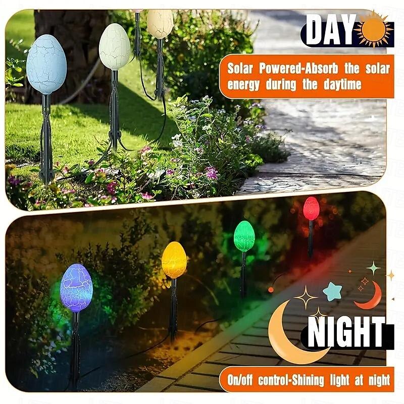 Solar Easter Egg String Lights With Stakes Easter Colorful Lights Decor 5m 20LED Easter Egg Lights 8 Modes Outdoor Lights Waterproof For Walkway Garden Yard Lawn Decoration 2025 - $70.99 –P3