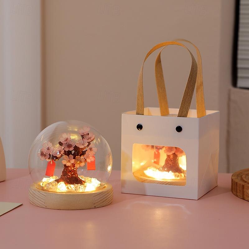 Bricolage fait à la main cerisier fleur arbre fleur de pêche veilleuse créative lumière ambiante chambre confortable ornements décoratifs de 2025 ? $19.49 –P3