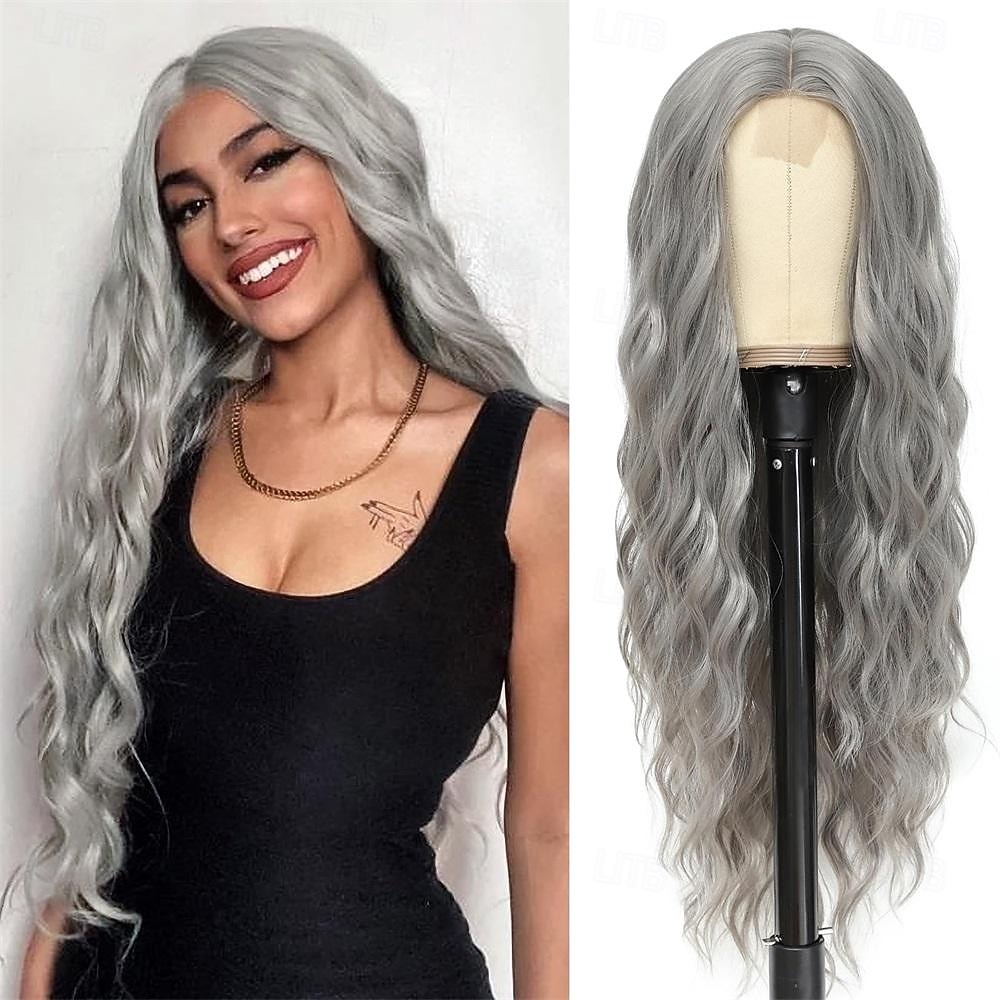 Halloween Peruki Długa Zielona Peruka Cosplay 71 cm z Środkowym Przedziałkiem Syntetyczna Peruka Realistyczne Karnawałowe Prezenty Peruki na Przyjęcia dla Kobiet Codzienne Kolorowe Peruki Peruki na 2025 - $22.99 –P9