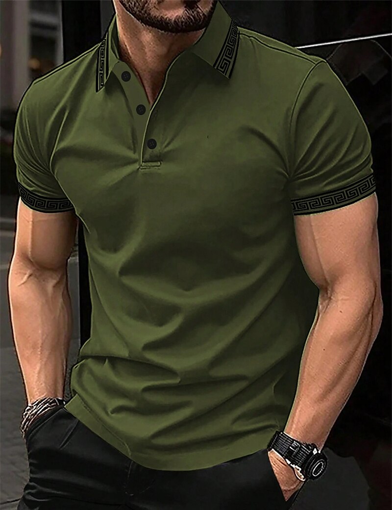 Herren Poloshirt Polos mit Knöpfen Casual Sport Kargen Kurzarm Modisch Basic Farbblock Patchwork Sommer Regular Fit Schwarz Armeegrün Burgunderrot Marinenblau Beige Poloshirt 2025 - $17.99 –P3