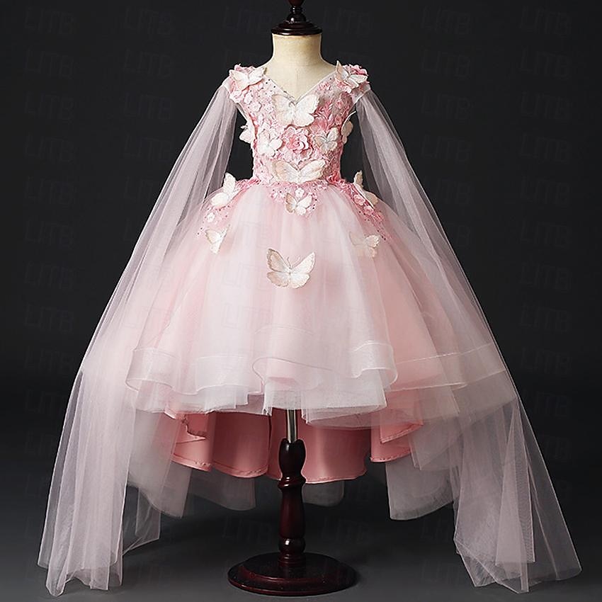 kinderkleidung Mädchen Blumenmädchen Kleid Party Kleid Feste Farbe Ärmellos Leistung Hochzeit Party Gitter Prinzessin Süß Gitter Mitte der Wade Etuikleid Tüll-Kleid Blumenmädchenkleid Sommer Frühling 2025 - $61.99 –P2