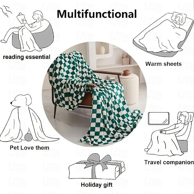 Thickened Solid Color Pineapple Checked Flannel Blanket Coral Velvet Sofa Cover Blanket Air Conditioning Blanket Nap Blanket 2025 - $8.49 –P2