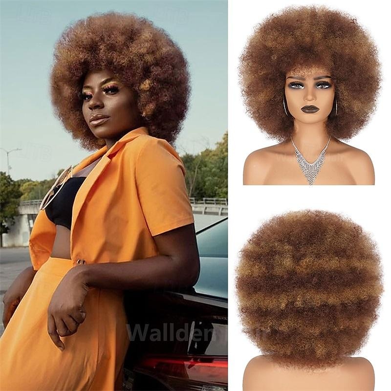 parrucche afro rosse per donne nere parrucca senza colla da indossare e andare da 10 pollici parrucche afro ricce parrucche sintetiche color borgogna per feste quotidiane costume cosplay uso del 2025 a $19.99 –P9