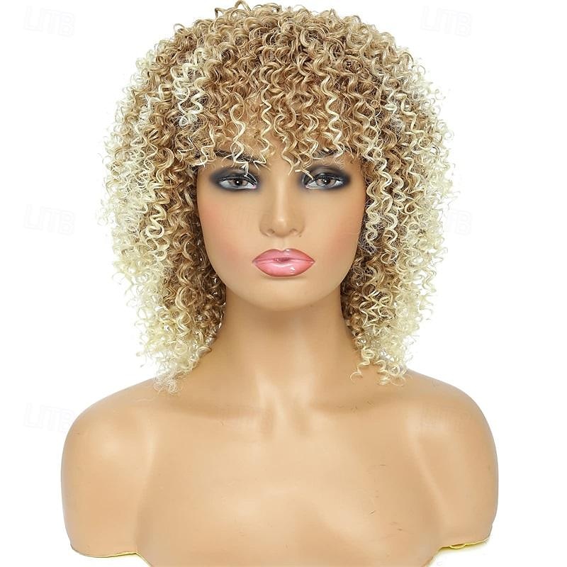 Parrucche Afro Nere Ricce per Donne Nere Parrucche Corte per Donne Nere Parrucche di Capelli Naturali con Frangia Parrucche Ricce Kinky Afro Twist Parrucche di Halloween del 2025 a $19.49 –P11