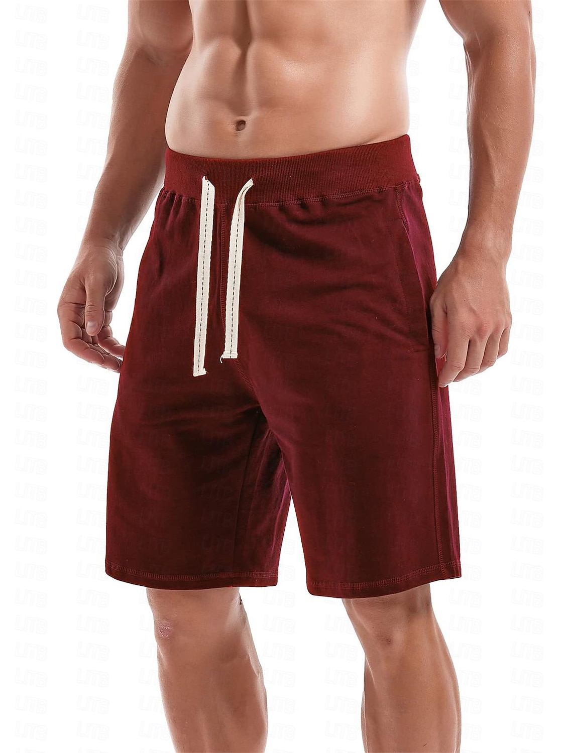 Men's Sweat Shorts Shorts Workout Shorts Casual Shorts Drawstring Pocket Elastic Waist Plain Comfort Breathable Knee Length Casual Daily Holiday Sports Fashion Blue Khaki Micro-elastic 2026 - $18.99 –P7