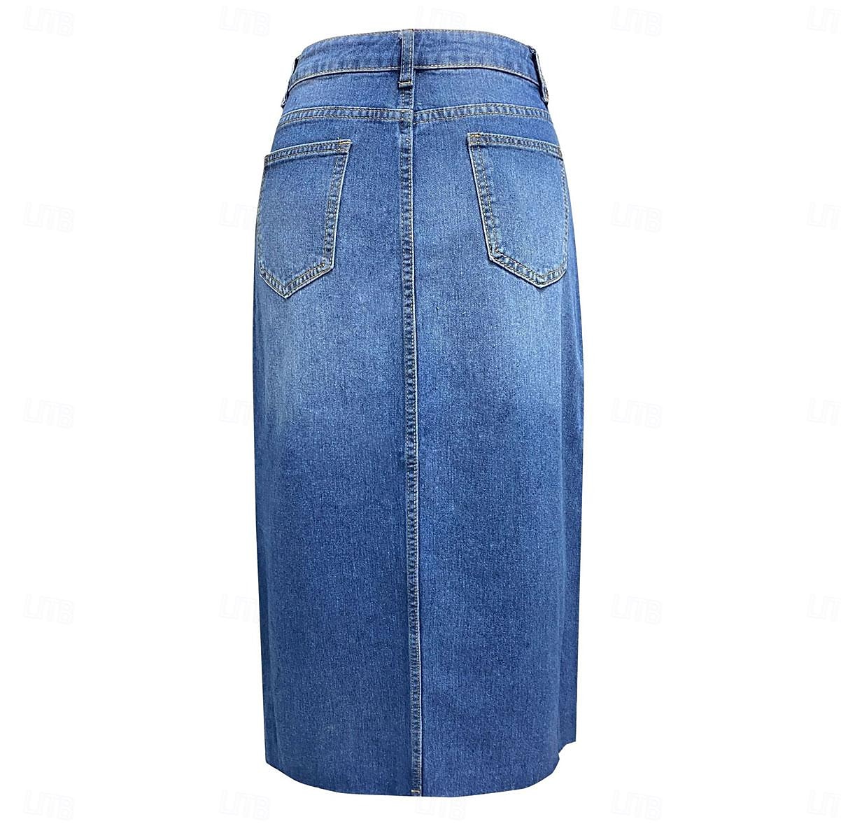 Femme Jupe Trapèze Jupe mi-longue en jean Mode Décontractées Midi Taille haute Jupes Couleur Pleine Poche Pointes fourchues Plein Air du quotidien Bleu Bleu clair Eté Jean de 2025 ? $31.99 –P12