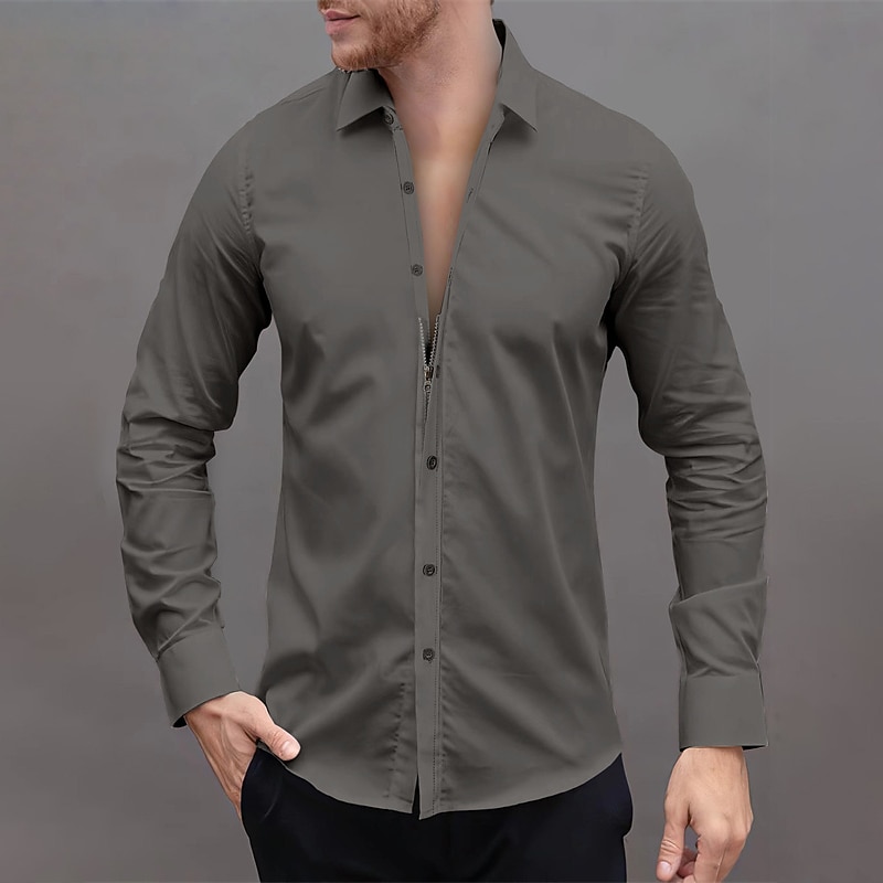 Men's Dress Shirt Button Up Shirt Plain Wedding Daily Light Blue Black White Pink Long Sleeve Lapel Spring &  Fall Clothing Apparel Collared Shirts 2026 - $31.99 –P7