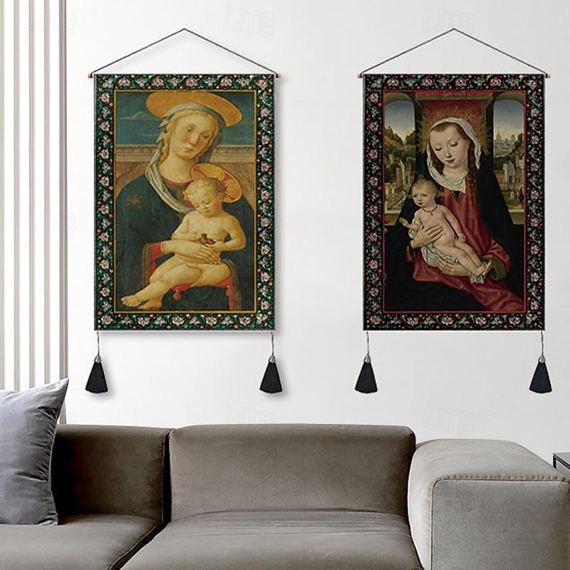 2db-os csomag vintage középkori szőtt faliszőnyeg art dekor takaró függöny otthon hálószoba nappali dekoráció északi pamutvászon bojt 14" x 20" 2025 - $16.99 –P4