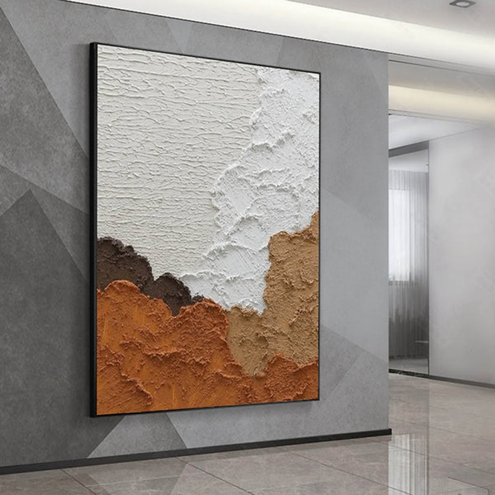 handgemaltes, schweres Strukturgemälde, handgemachtes Terrakotta-Strukturgemälde, Wandkunst, minimalistisches Gemälde, Wandkunst, Gipskunst, Terrakotta-abstrakte Kunst, helle Wandkunst, 2025 - $116.99 –P4