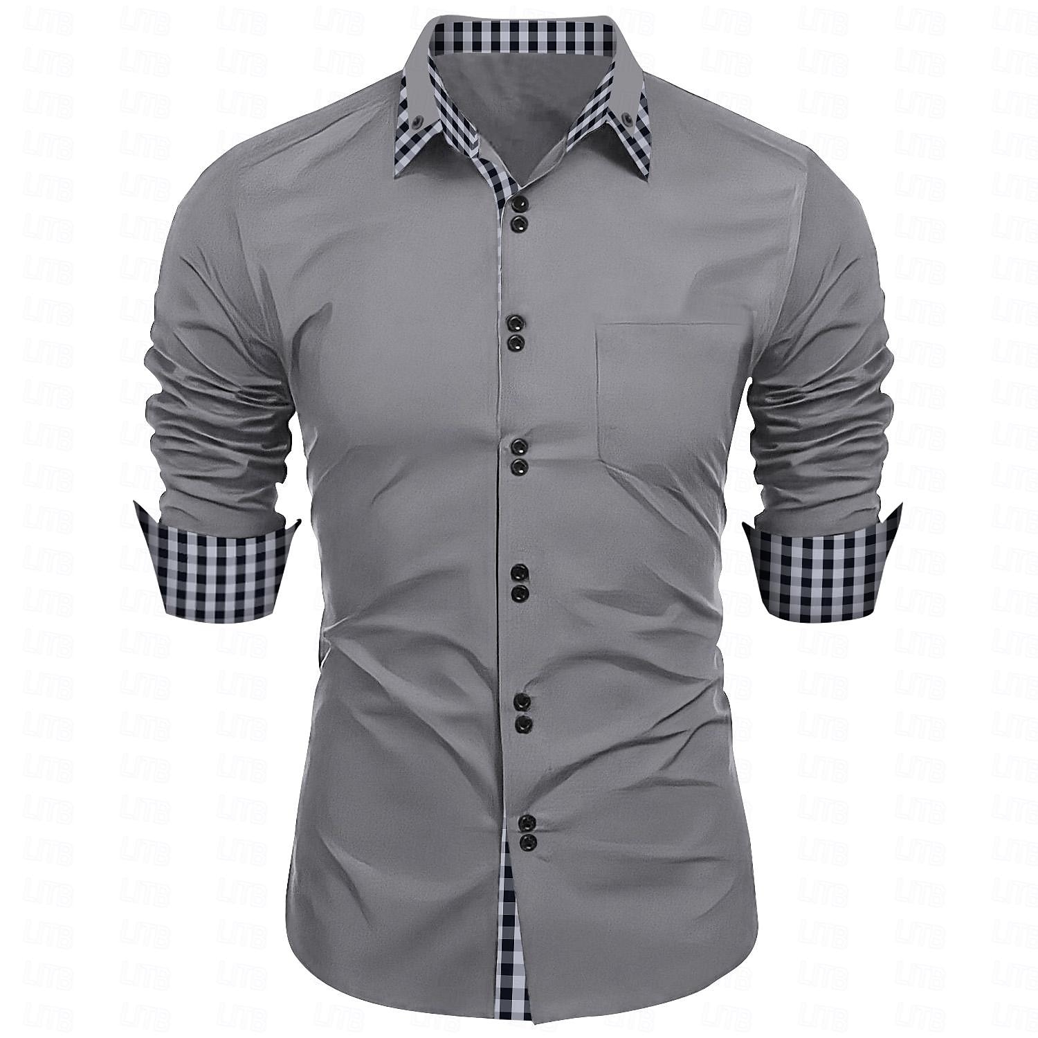 Per uomo Camicie Camicia abbottonata Camicia non stirabile Maglietta informale Nero Bianco Rosa Borgogna Blu Manica lunga Color Block Tinta unita / tinta unita Collo ripiegabile Matrimonio Da mare del 2025 a $25.99 –P1