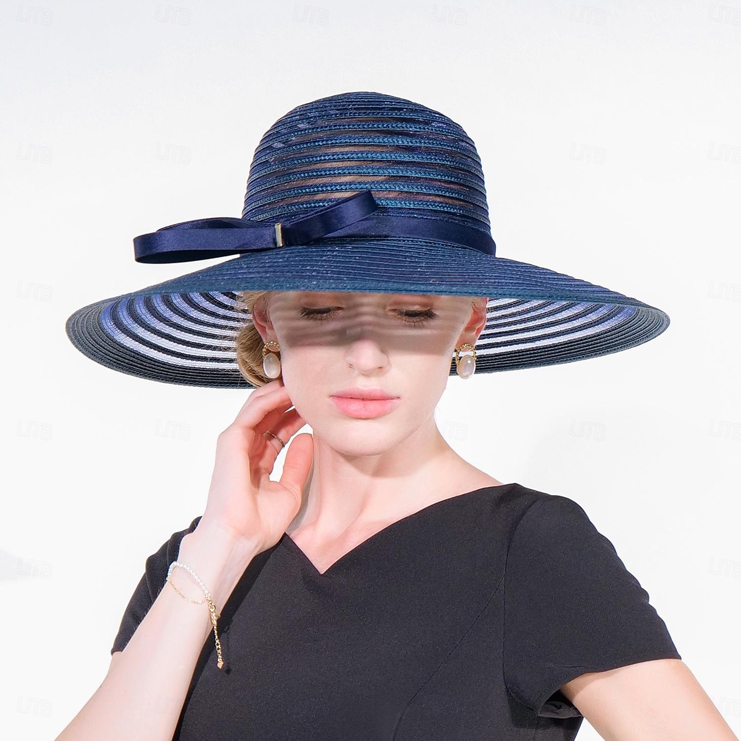 Sombreros de fibra, sombrero bombín/cloche, sombrero de pescador, sombrero flexible, boda, fiesta de té, boda elegante con lazo, tocado de empalme, tocado. 2025 - $42.99 –P14