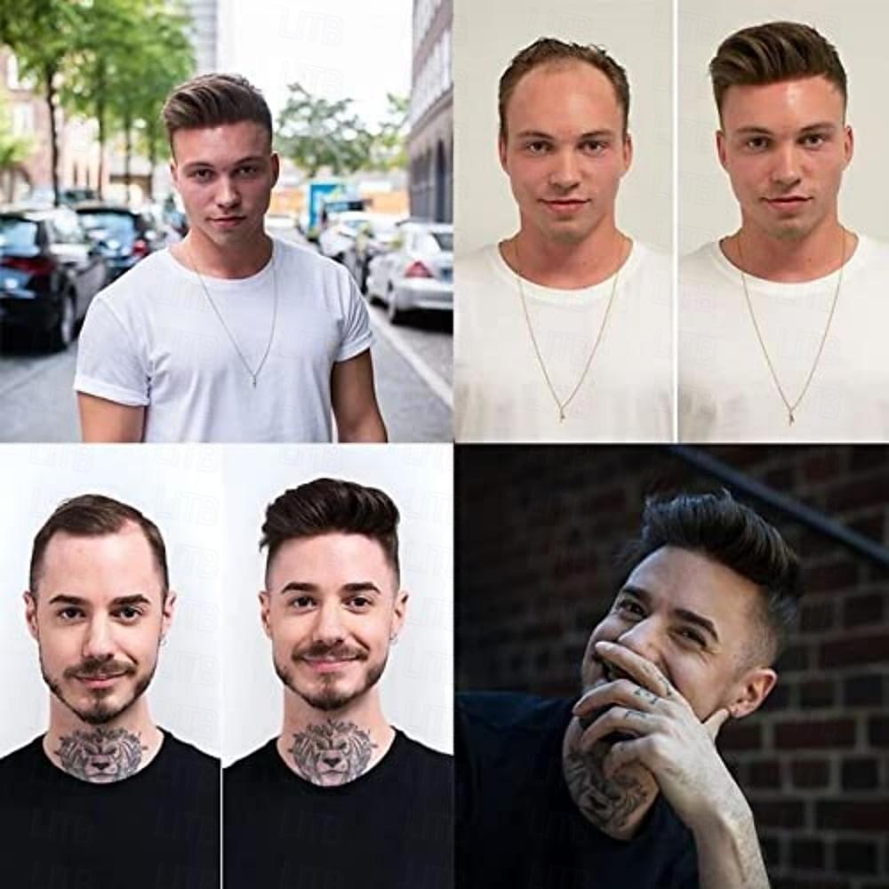 Toupee for Men Human Hair System Replacement Fine Mono Hairpiece Poly Skin Around Durable NPU Monofilament Mens Wig 6X8 7X9 8X10 2025 - $156.99 –P9