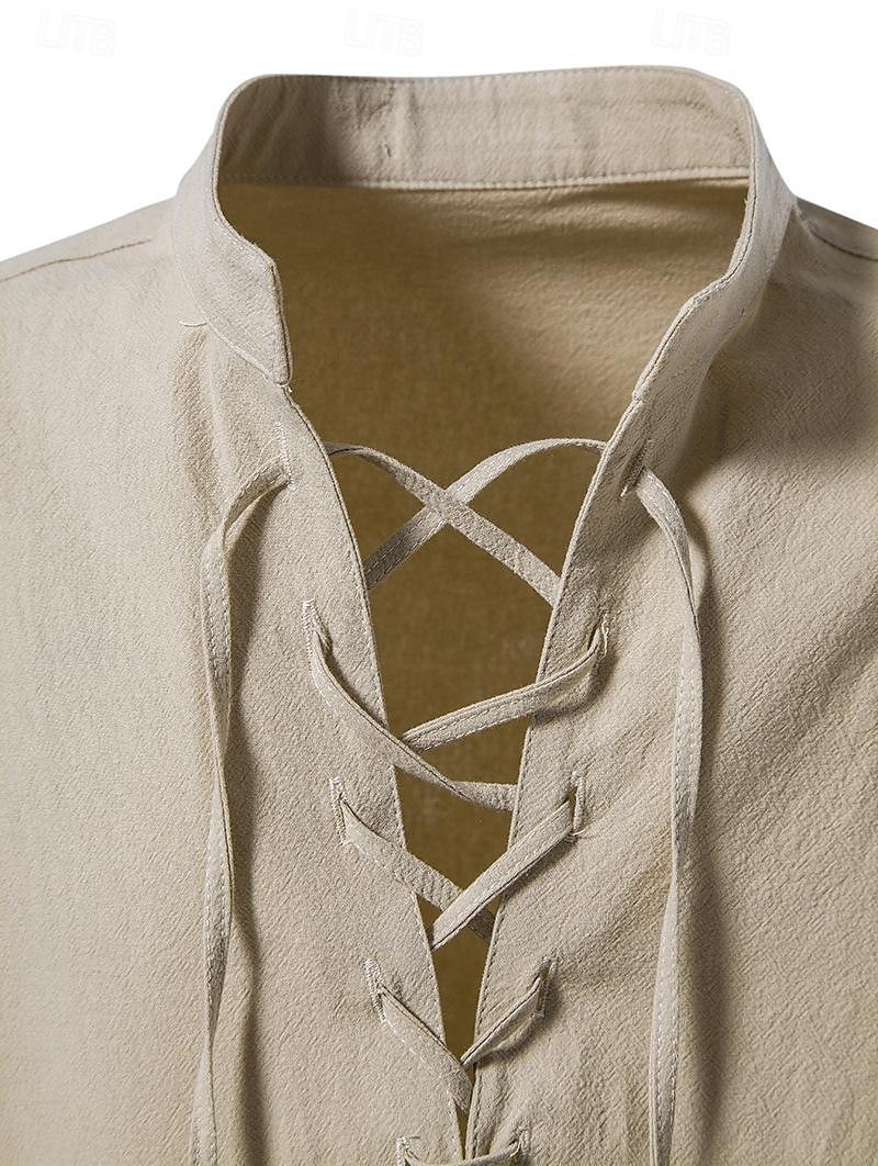 Középkori Reneszánsz 17. század Ing Kalóz Viking Egyszínű Jelmez Férfi Mindszentek napja Farsang Alkalmi / Napi Reneszánsz Vásár LARP Felnőttek Ing Tavaszi nyár 2026 - $29.99 –P6