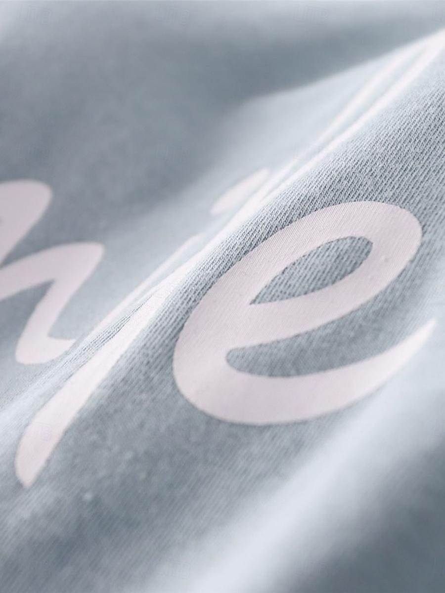 kvinnors pyjamasset brev mode komfort hem daglig säng bomull andas rund hals långärmad t-shirt t-shirt byxa bröstkuddar sommar vår hem outfits 2025 - $25.99 –P16