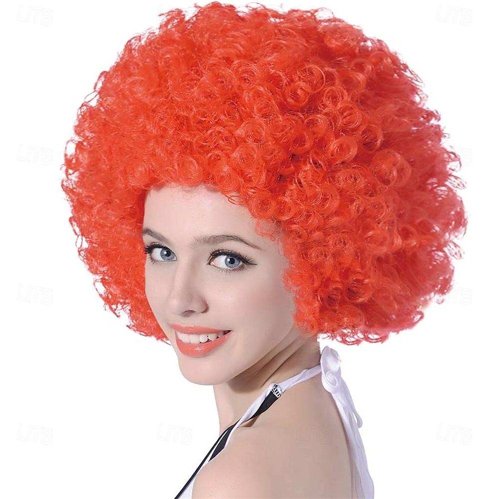 rövid, göndör, göndör afro paróka nőknek 70-es évek szintetikus hőálló parókák vicces party cosplay haj St. Patrick napi parókák 2025 - $21.99 –P15