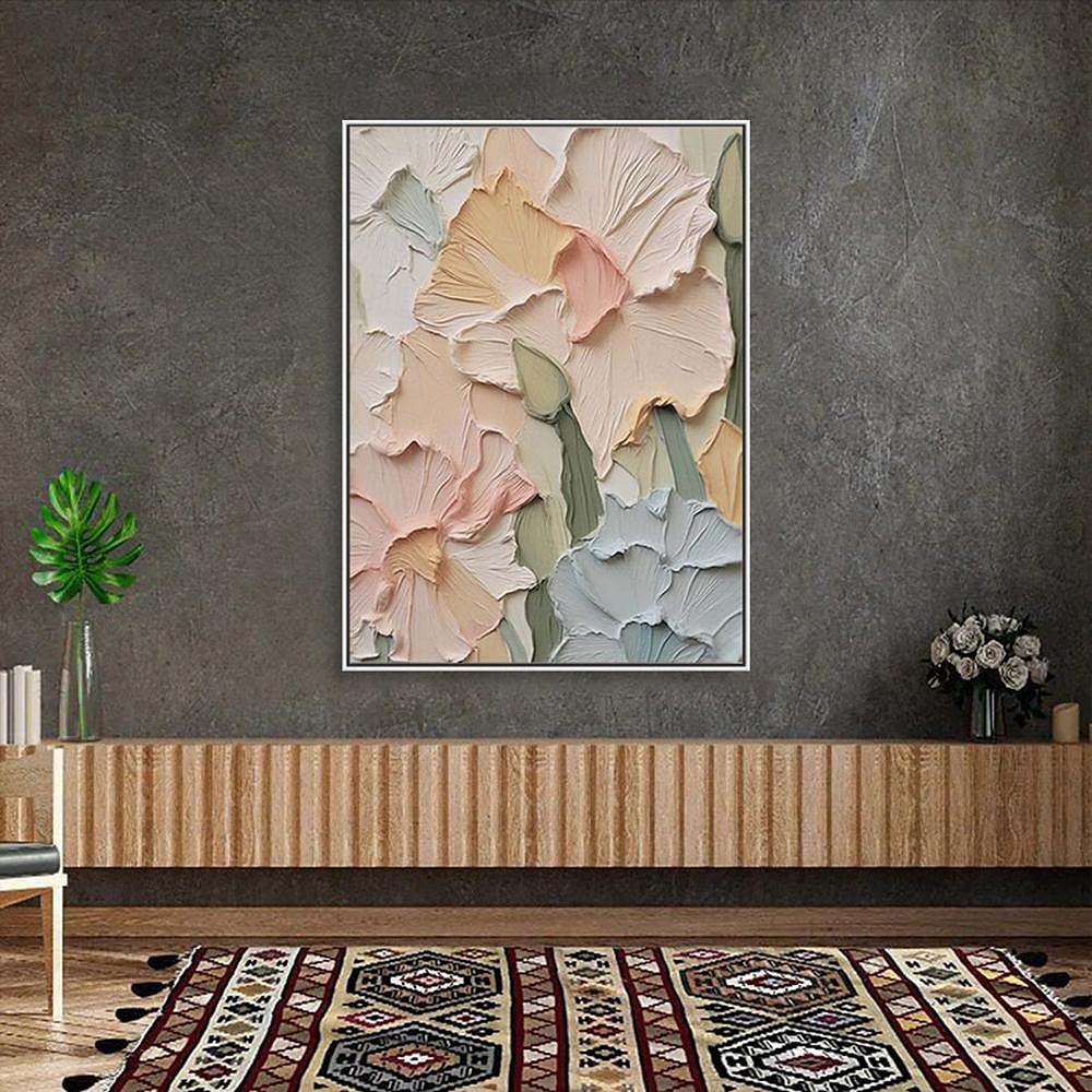 met de hand geschilderd 3D bloem olieverfschilderij op canvas handgemaakte romige getextureerde muur kunst abstracte bloemen schilderij kunst voor woonkamer muur kunst cadeau voor haar madeliefje 2025 - $116.99 –P4
