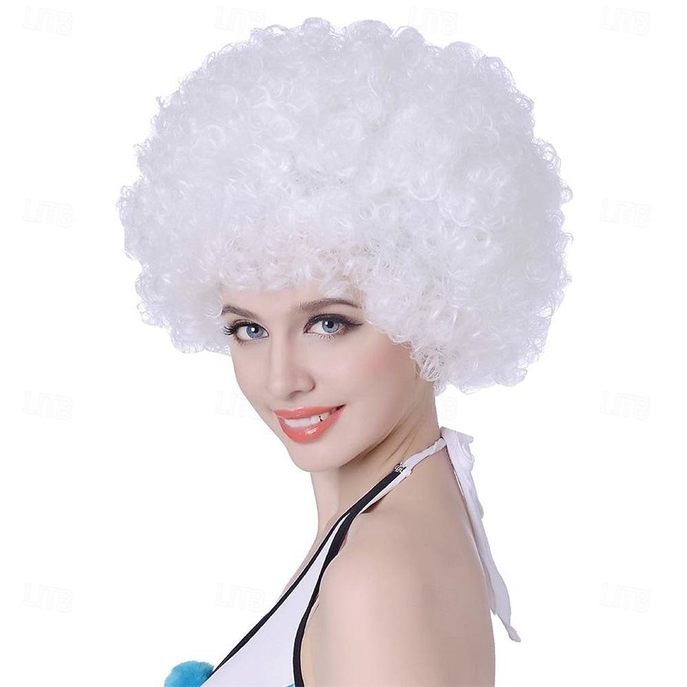 rövid, göndör, göndör afro paróka nőknek 70-es évek szintetikus hőálló parókák vicces party cosplay haj St. Patrick napi parókák 2025 - $21.99 –P17