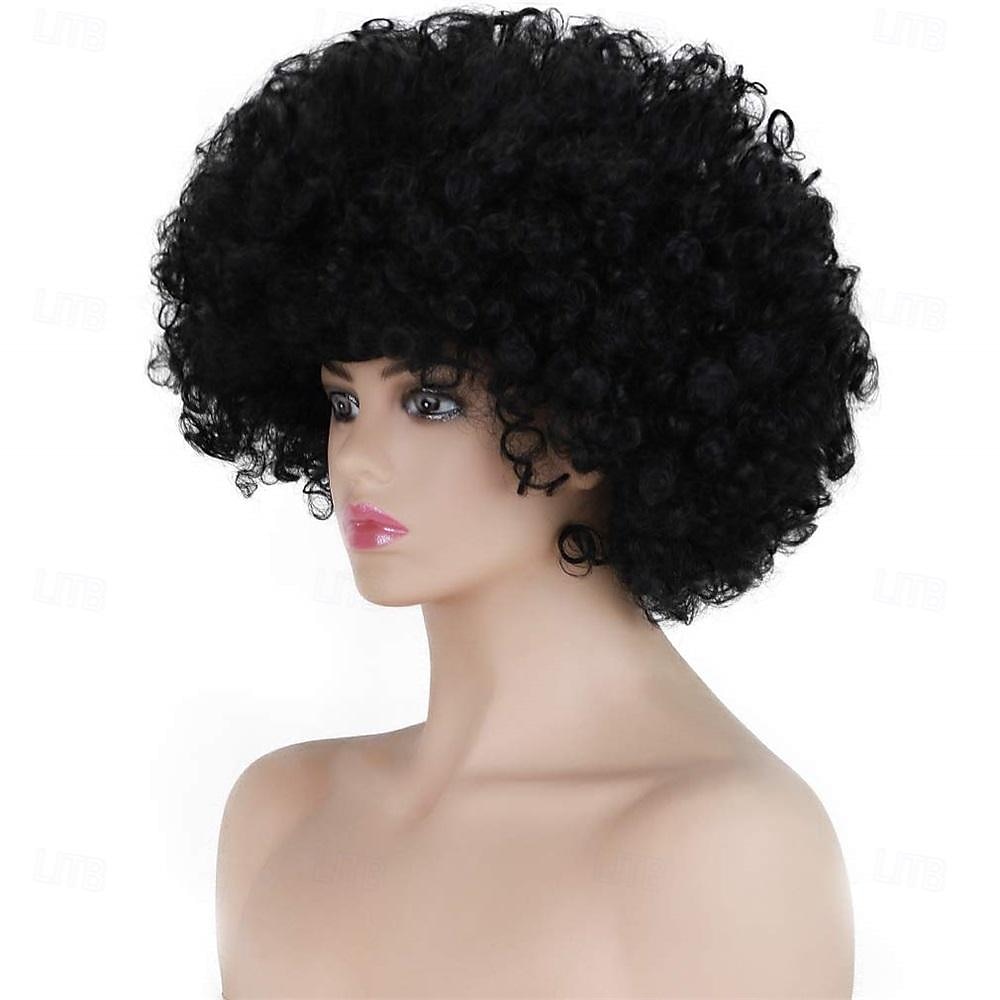 rövid, göndör, göndör afro paróka nőknek 70-es évek szintetikus hőálló parókák vicces party cosplay haj St. Patrick napi parókák 2025 - $21.99 –P3