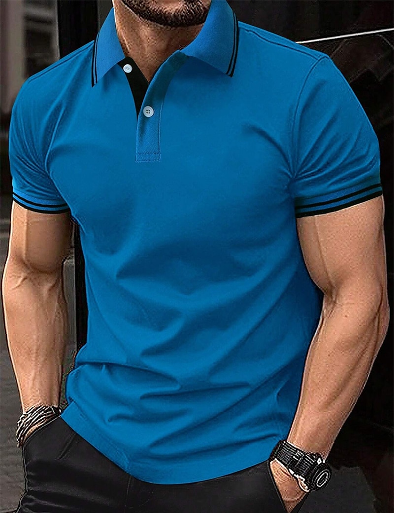 Herren Poloshirt Polos mit Knöpfen Geschäft Casual Kargen Kurzarm Modisch Basic Glatt Taste Sommer Regular Fit Weiß Gelb Rot Marinenblau Königliches Blau Blau Poloshirt 2025 - $17.99 –P10