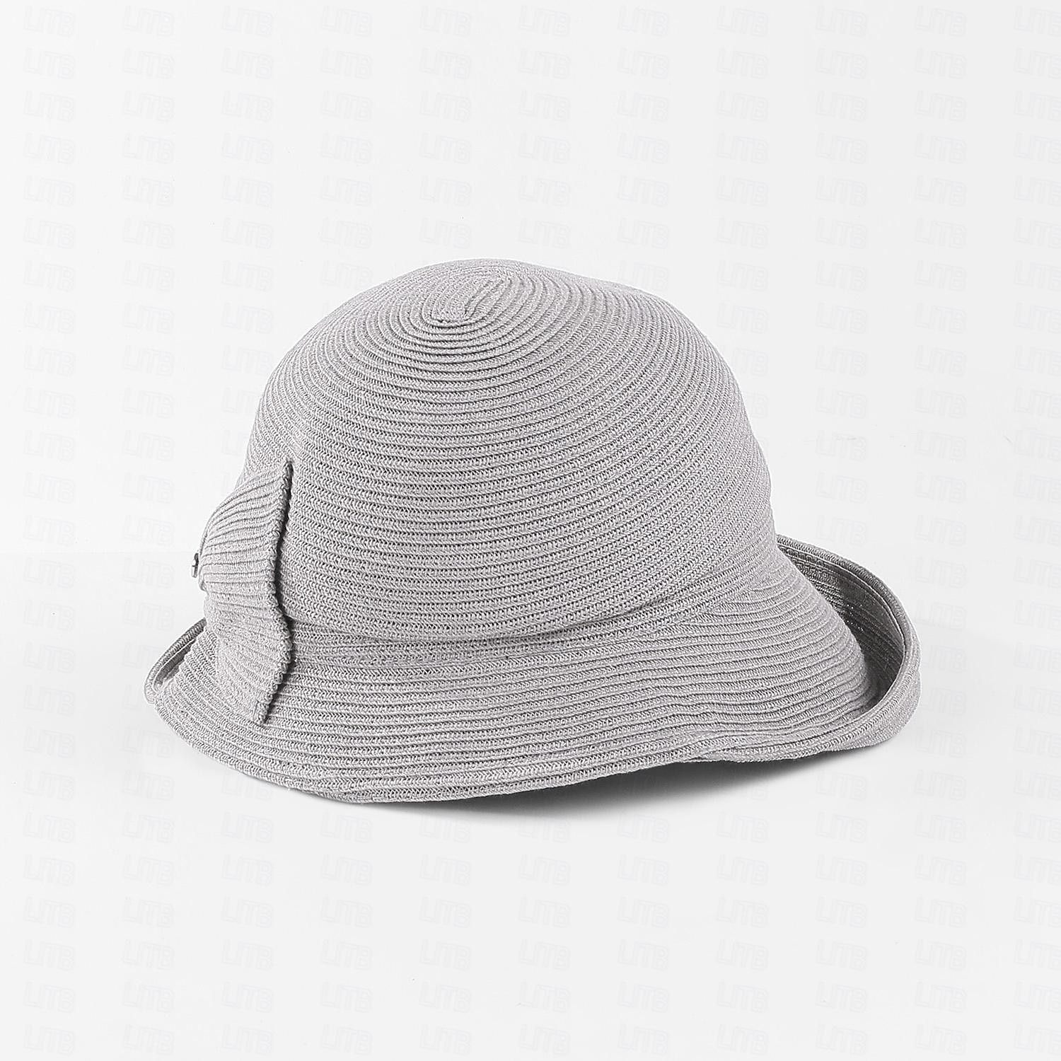 Hüte Stroh Synthetische faser Fischerhut Schlapphut Strohhut Hochzeit Tee-Party Elegant Hochzeit Mit Schleife Pure Farbe Kopfschmuck Kopfbedeckung 2025 - $32.99 –P12