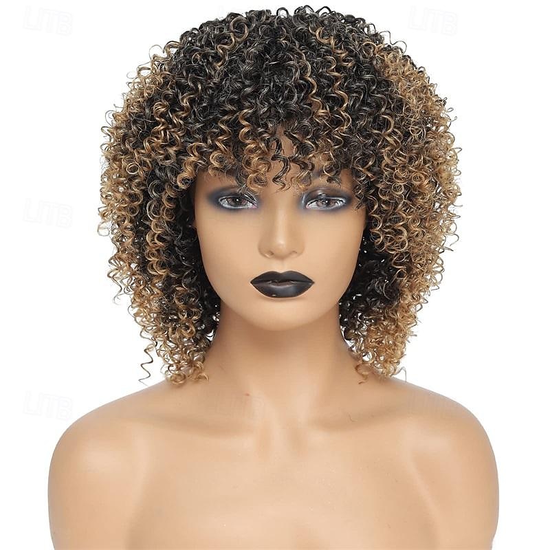 Parrucche Afro Nere Ricce per Donne Nere Parrucche Corte per Donne Nere Parrucche di Capelli Naturali con Frangia Parrucche Ricce Kinky Afro Twist Parrucche di Halloween del 2025 a $19.49 –P9