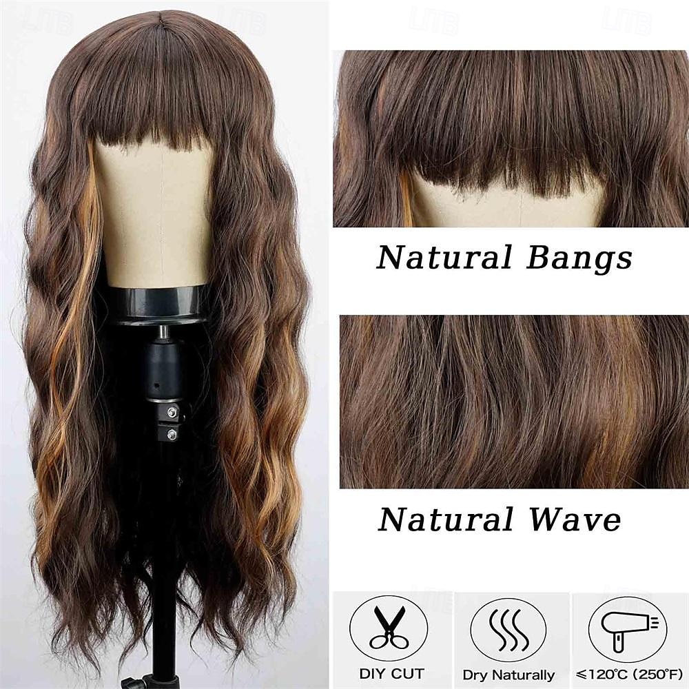 Green Wig with Bangs Soft Long Wavy Wigs for Women Curly Synthetic Fiber Wig Replacement Halloween Costumes Cosplay Party Wigs St.Patrick's Day Wigs 2025 - $21.99 –P4