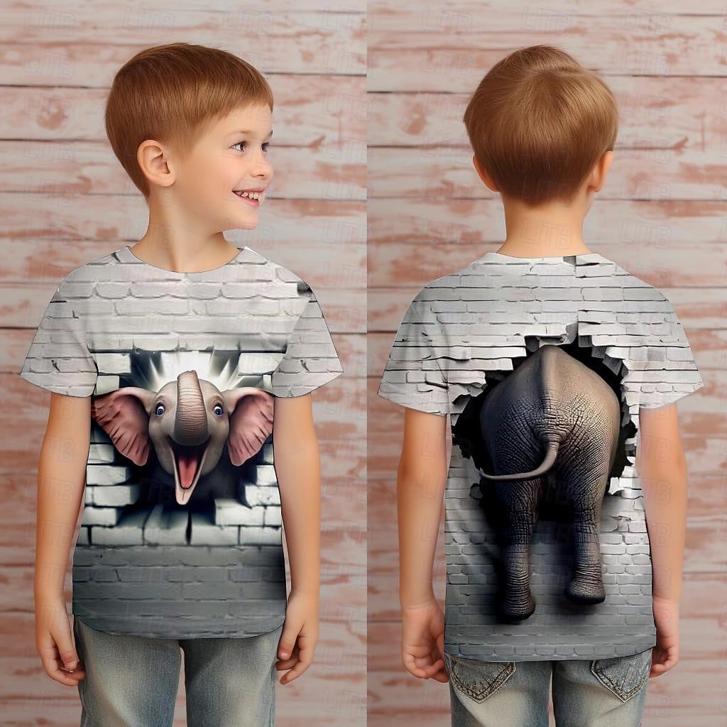 Jungen 3D Karikatur Kühe T-Shirt Hemden Kurzarm 3D-Druck Sommer Aktiv Sport Modisch kinderkleidung 3-12 Jahre Rundhalsausschnitt Outdoor Casual Täglich Regular Fit 2026 - $11.99 –P3
