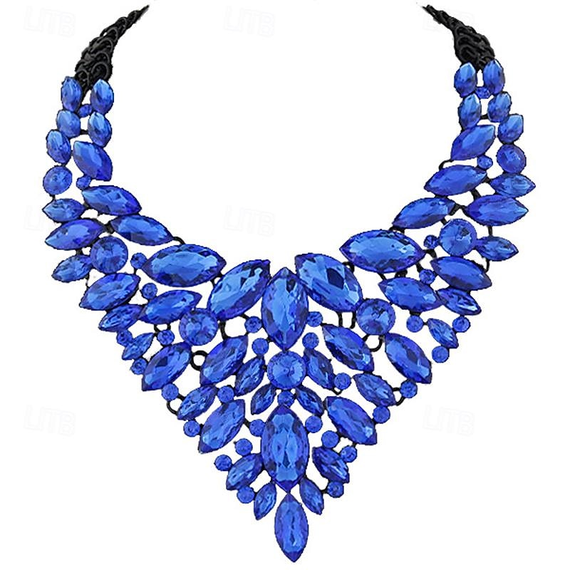 lichte luxe waterdruppel kristal edelsteen ketting oorbel tas driedelige set diner sieraden set handtas 2025 - $38.99 –P4