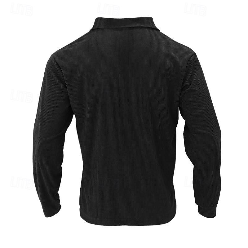 Per uomo Camicia Camicia casual Camicia da Spiaggia Camicia di Velluto a Coste Camicia con Bottoni Nero Verde militare Grigio Manica Lunga Semplice Bavero Vacanza Camicia hawaiana Tasca Abbigliamento del 2025 a $22.99 –P8