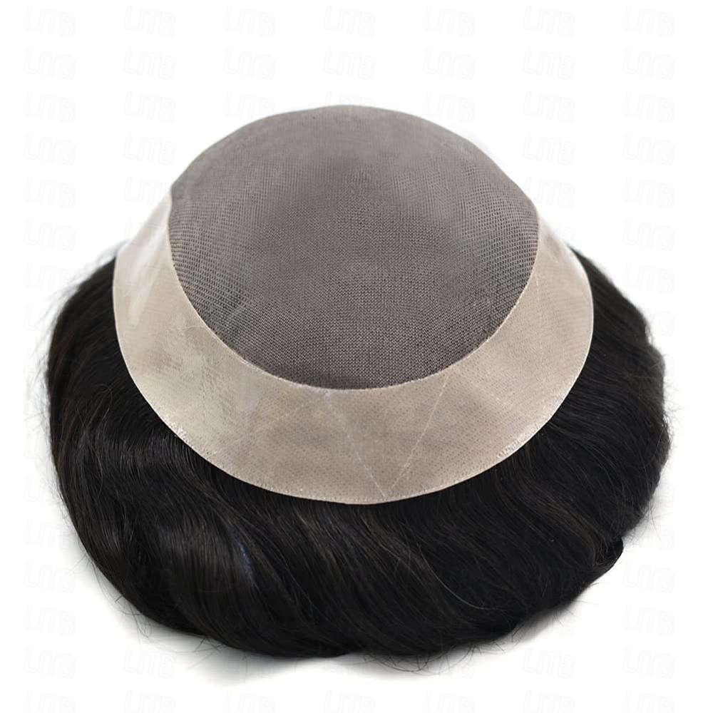 Toupee for Men Human Hair System Replacement Fine Mono Hairpiece Poly Skin Around Durable NPU Monofilament Mens Wig 6X8 7X9 8X10 2025 - $156.99 –P5