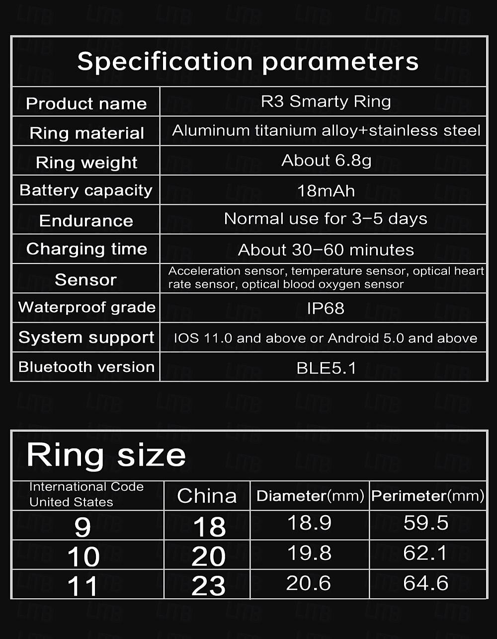 2025年 r3 スマートウォッチ スマートバンド フィットネス ブレスレット Bluetooth 温度監視 歩数計 睡眠トラッカー Android ios と互換性あり レディース メンズ ステップトラッカー ip68 18.1mm 19.8mm 20.6mm リング内径 コレクション – $54.99 –P16