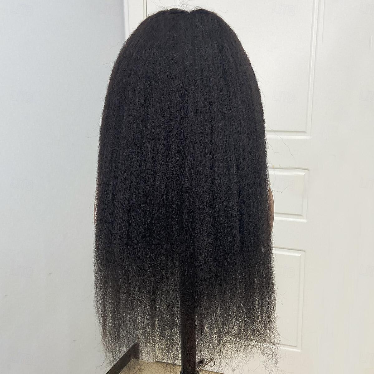 peruca de cabelo humano renda cabelo 13x4 peruca de renda frontal yaki peruca reta com cabelo de bebê para mulheres negras peruca de renda de cabelo humano longo de 2025 por $199.99 –P2
