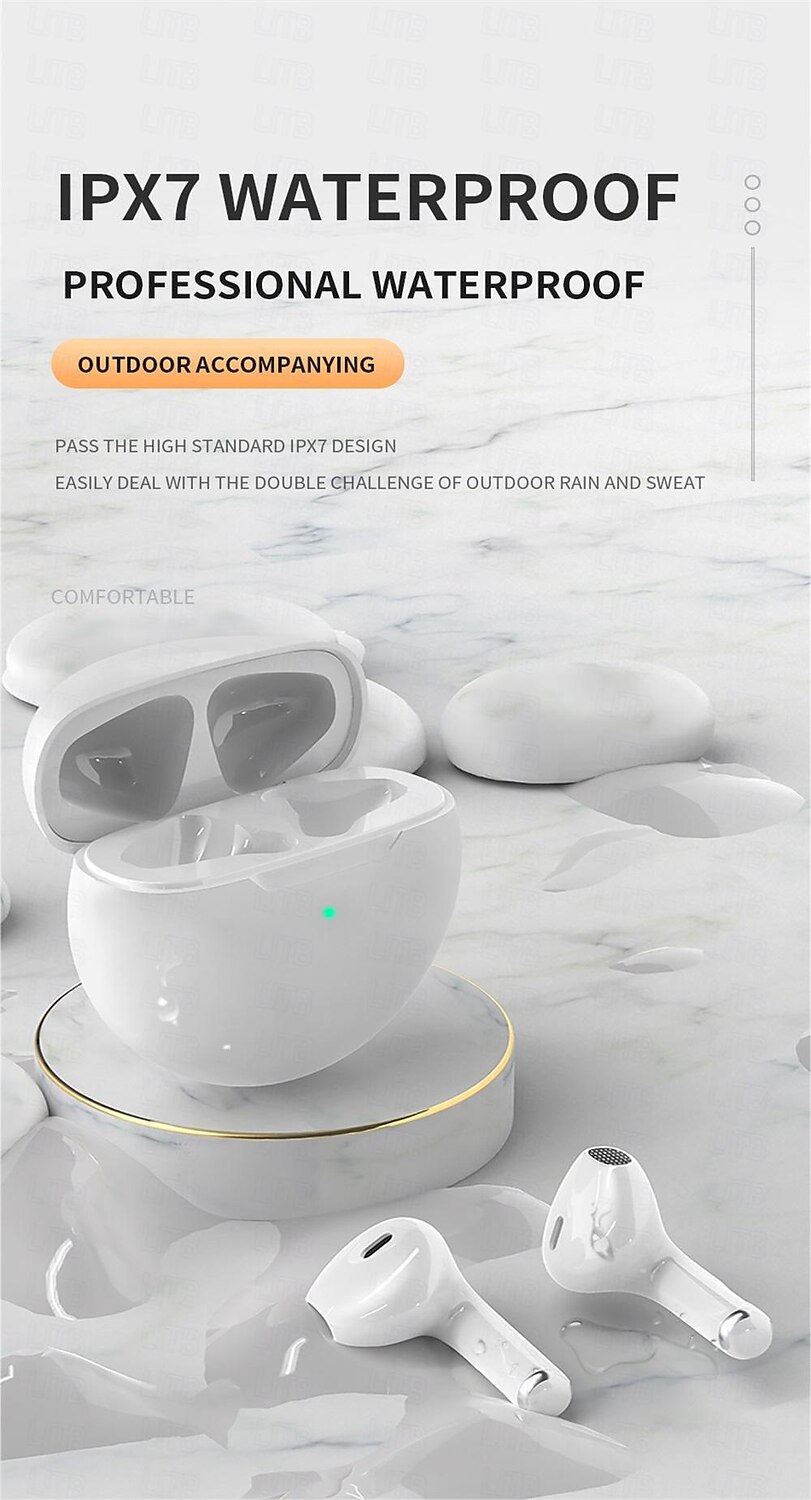 Pro6 True Wireless Headphones TWS Earbuds In Ear Bluetooth5.0 Sports Ergonomic Design Auto Pairing for Apple Samsung Huawei Xiaomi MI  Everyday Use Traveling Trekking Mobile Phone 2025 - $16.99 –P4