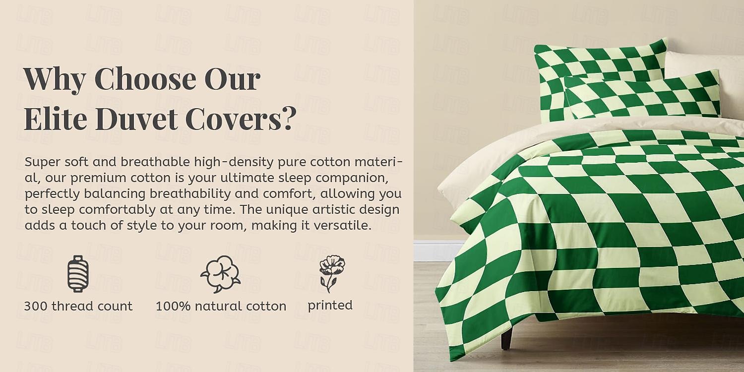 l.t.home Parure de lit réversible en satin 100 % coton de qualité supérieure, 300 fils au pouce carré, ensemble de literie élite géométrique de 2025 ? $30.99 –P1