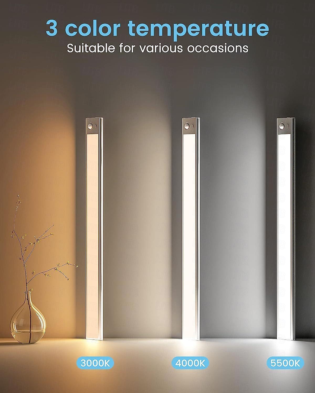 Under Cabinet Lighting, Motion Sensor Cabinet Light, Ultra Thin, USB Rechargeable Battery Operated, Tri-color Wireless Closet Lights Night Lights for Bedroom Wardrobe Stairs 2025 - $24.99 –P10
